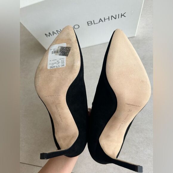 Manolo Blahnik Linuspla 105 Suade Pointy Ankle Boots Size Eu 39 - Picture 5 of 12